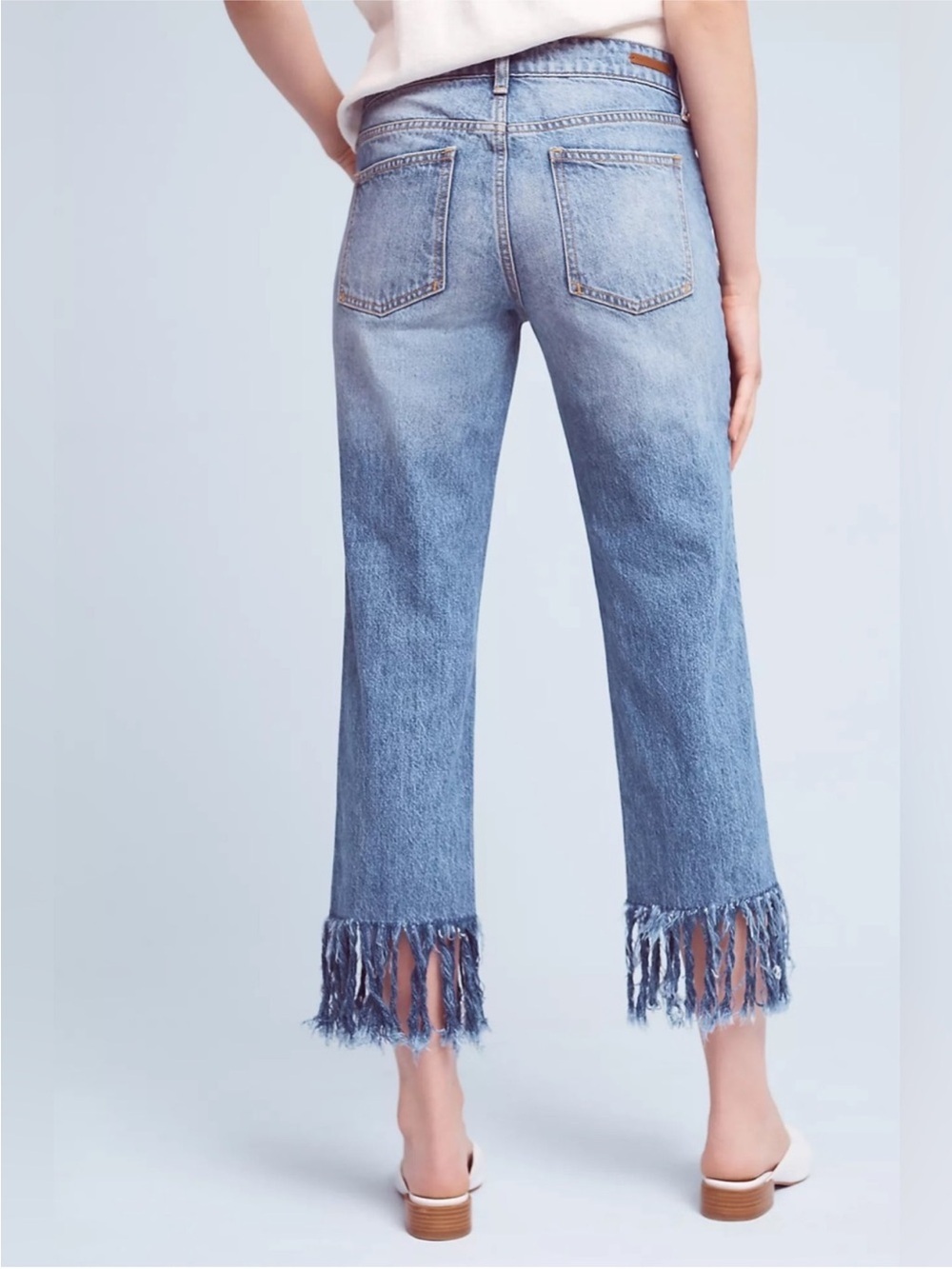 Anthropologie‎ Pilcro Hyphen Fringe Crop Jeans, Size 28